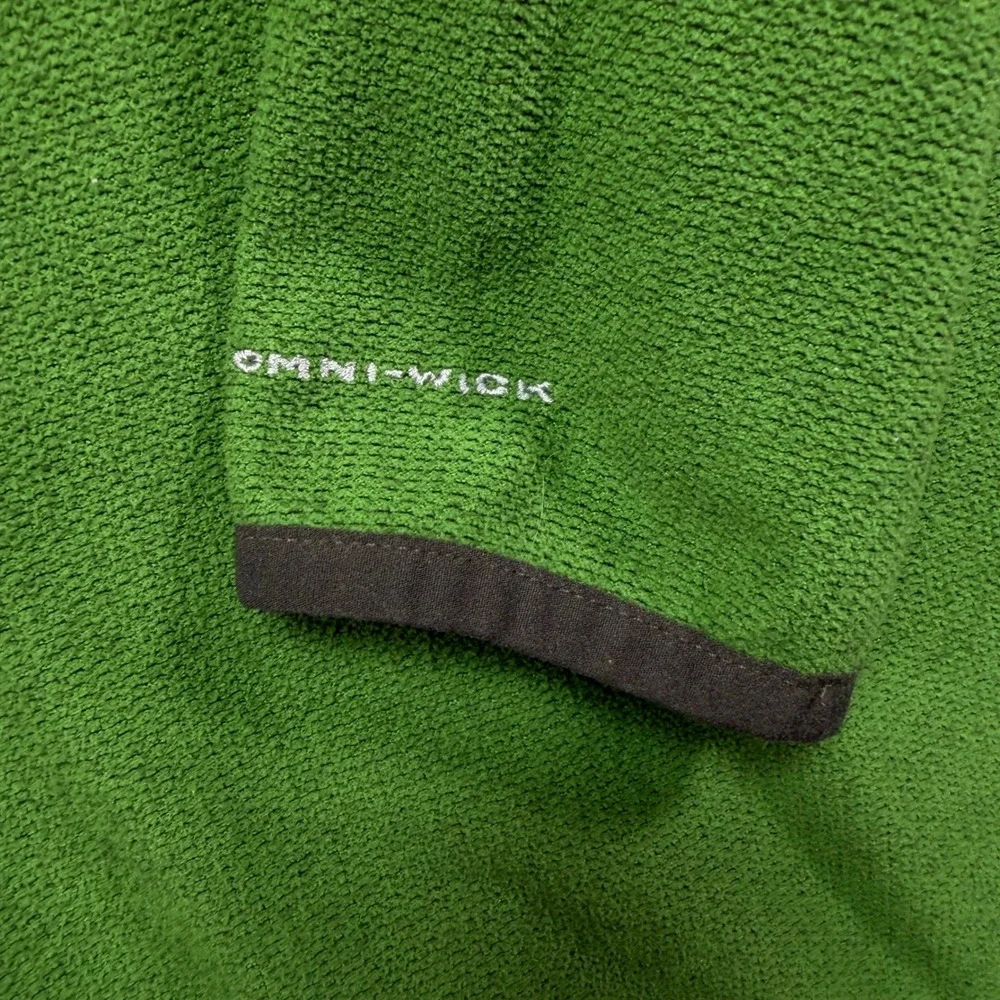 Columbia Mens Omni-Wick Quarter Zip Fleece Pullover Green XL Textured Outdoor